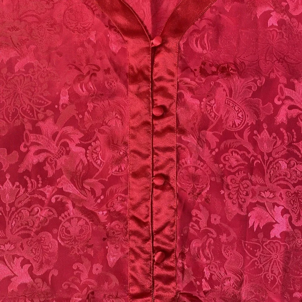 Vintage Victoria’s Secret Red Satin Pajama Top Size Medium